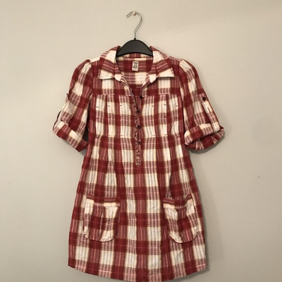 plaid free people tunic - Picture 1 of 4
